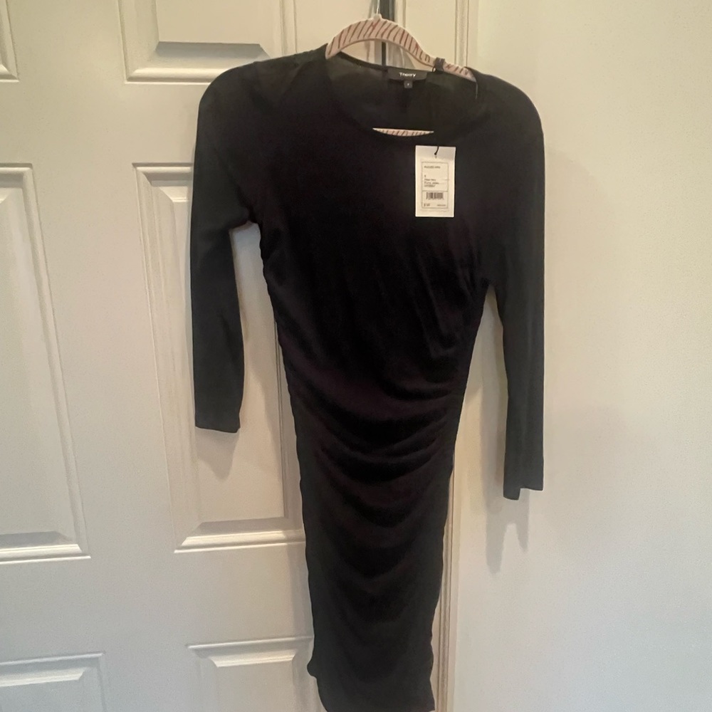 Theory ruched mini dress